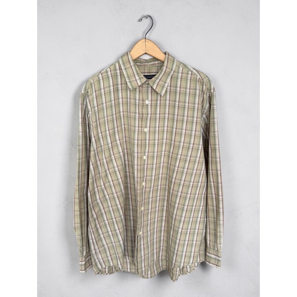 Via Europa Men's Plaid Long Sleeve Button‎ Down Shirt Size XL